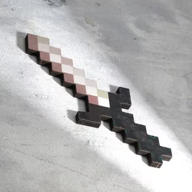 Сувенир деревянный Нож, 20 см, пиксельный, с чёрной ручкой