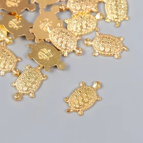Декор металл Золотая черепаха микро 1,1х1,8 см