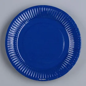 Тарелка бумажная, однотонная, 18 см, синий