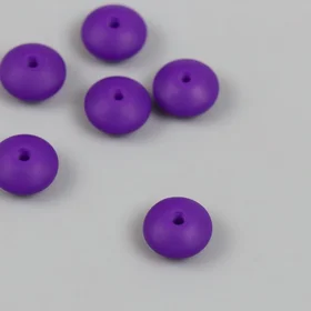 Бусина силикон Сплющенная виноградный пурпур d1,2 см