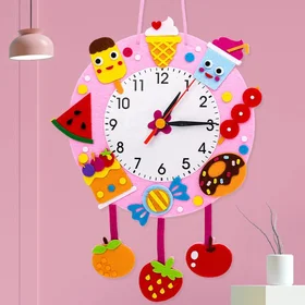 Детские настенные часы DIY Вкусняшки сделай сам, плавный ход, 22 х 29 см