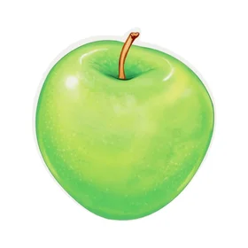 Плакат вырубной Зелёное яблоко 10х9 см