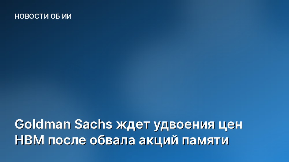Goldman Sachs ждет удвоения цен HBM после обвала акций памяти