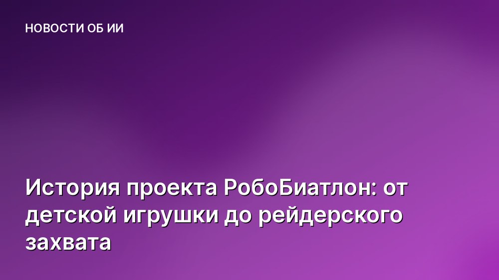 История проекта РобоБиатлон: от детской игрушки до рейдерского захвата
