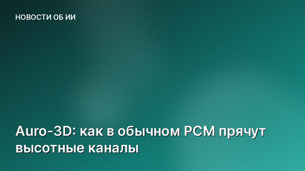 Auro-3D: как в обычном PCM прячут высотные каналы