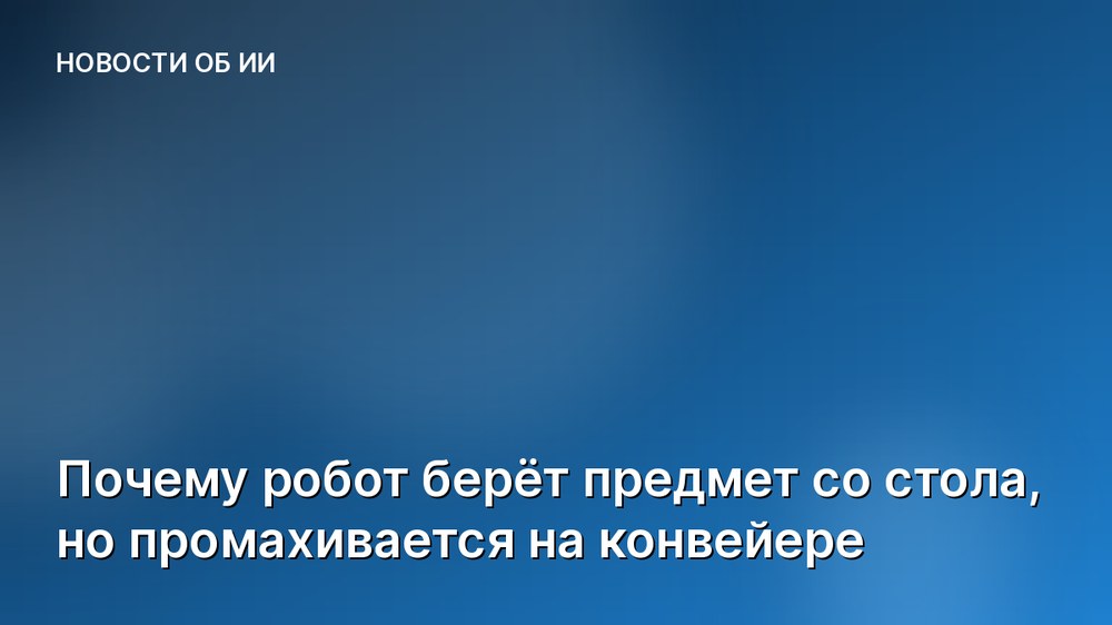 Почему робот берёт предмет со стола, но промахивается на конвейере