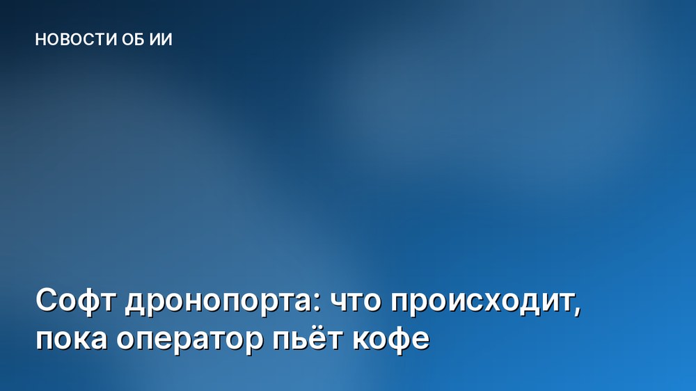 Софт дронопорта: что происходит, пока оператор пьёт кофе