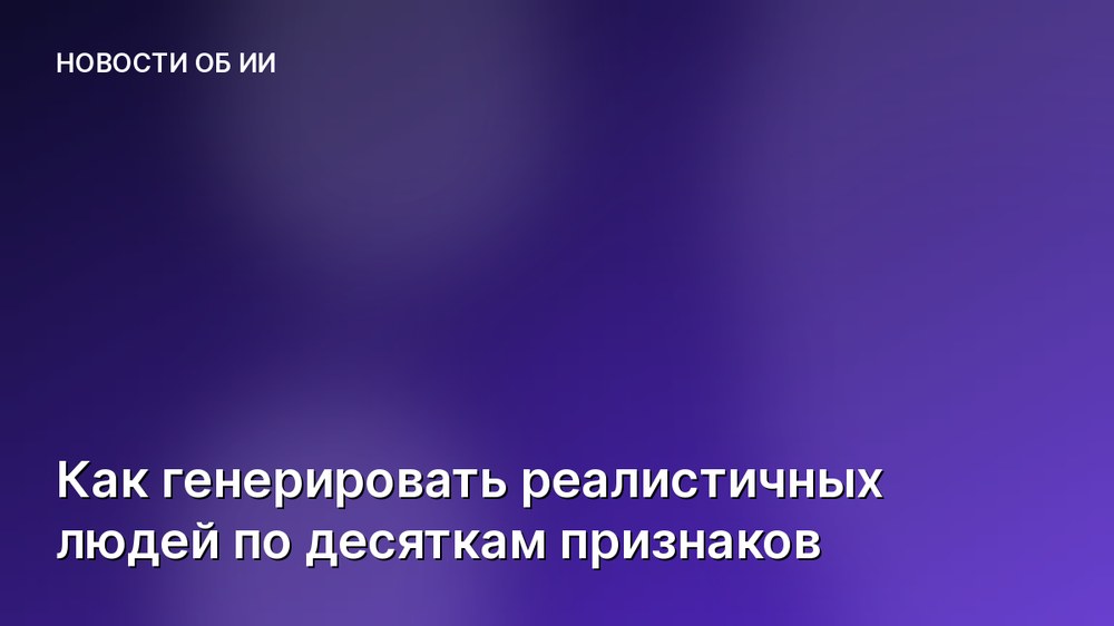 Как генерировать реалистичных людей по десяткам признаков