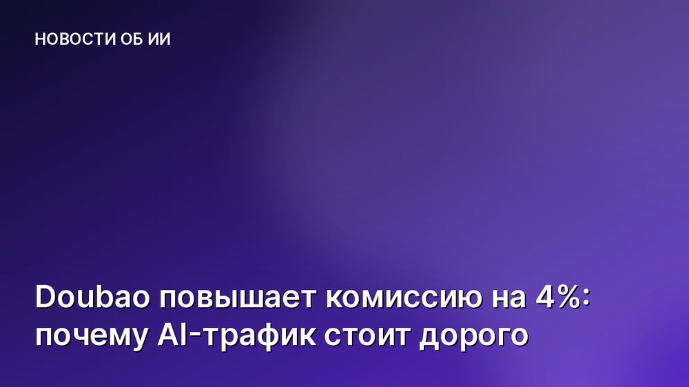 Doubao повышает комиссию на 4%: почему AI-трафик стоит дорого