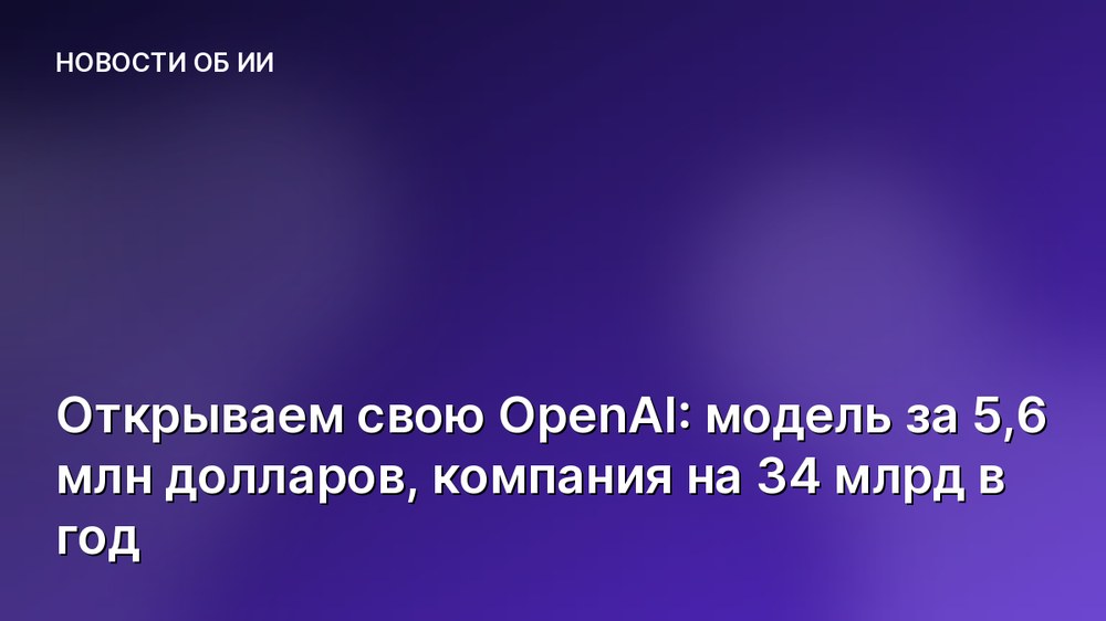 Открываем свою OpenAI: модель за 5,6 млн долларов, компания на 34 млрд в год