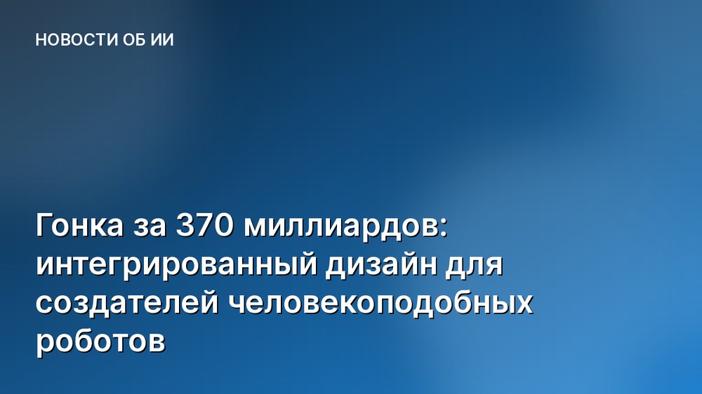 Гонка за 370 миллиардов: интегрированный дизайн для создателей человекоподобных роботов