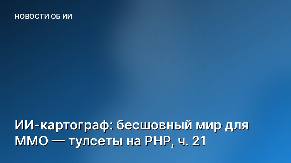 ИИ-картограф: бесшовный мир для MMO — тулсеты на PHP, ч. 21