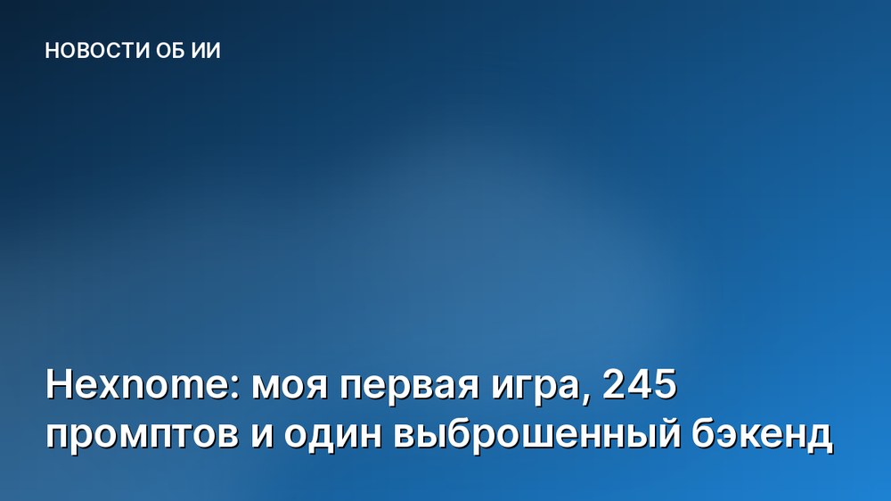 Hexnome: моя первая игра, 245 промптов и один выброшенный бэкенд