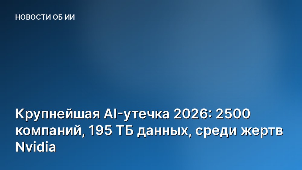 Крупнейшая AI-утечка 2026: 2500 компаний, 195 ТБ данных, среди жертв Nvidia