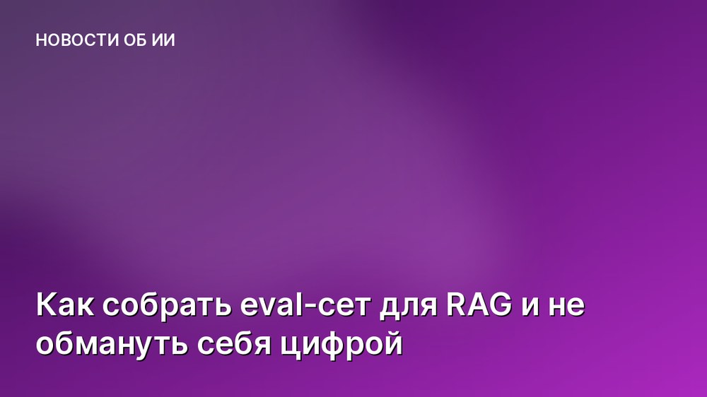 Как собрать eval-сет для RAG и не обмануть себя цифрой