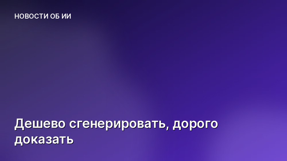 Дешево сгенерировать, дорого доказать