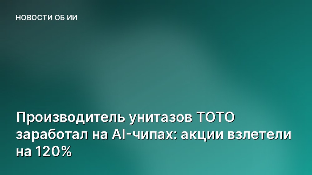 Производитель унитазов TOTO заработал на AI-чипах: акции взлетели на 120%