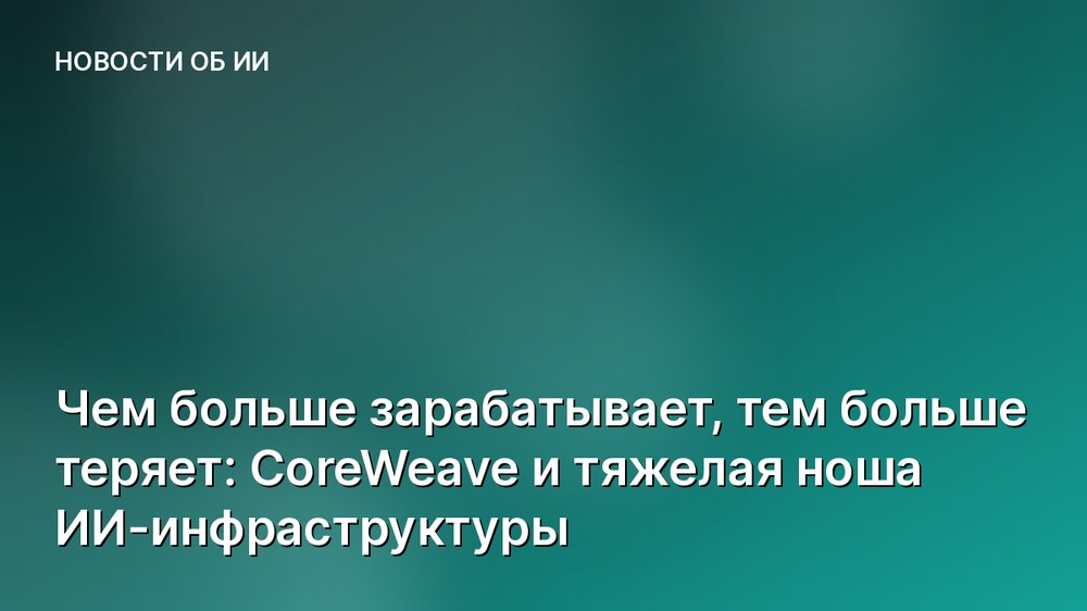 Чем больше зарабатывает, тем больше теряет: CoreWeave и тяжелая ноша ИИ-инфраструктуры