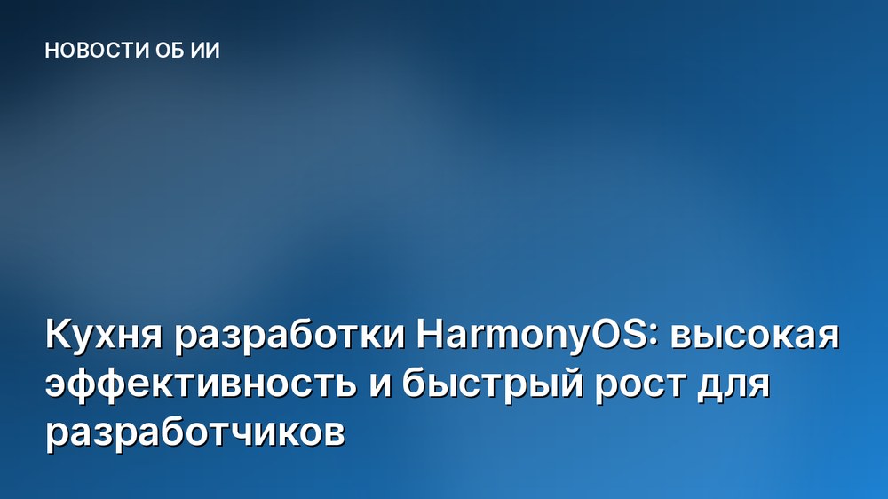 Кухня разработки HarmonyOS: высокая эффективность и быстрый рост для разработчиков