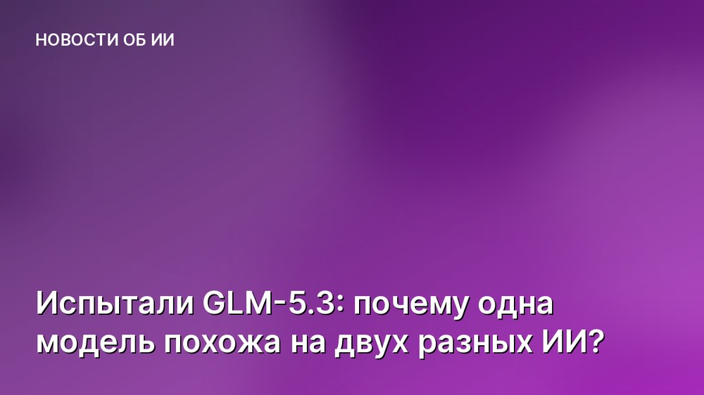 Испытали GLM-5.3: почему одна модель похожа на двух разных ИИ?