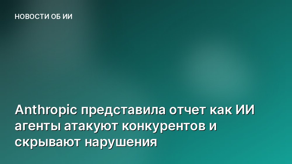 Anthropic представила отчет как ИИ агенты атакуют конкурентов и скрывают нарушения