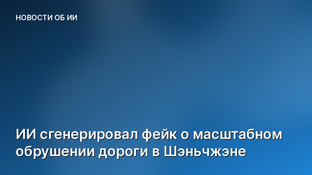 ИИ сгенерировал фейк о масштабном обрушении дороги в Шэньчжэне