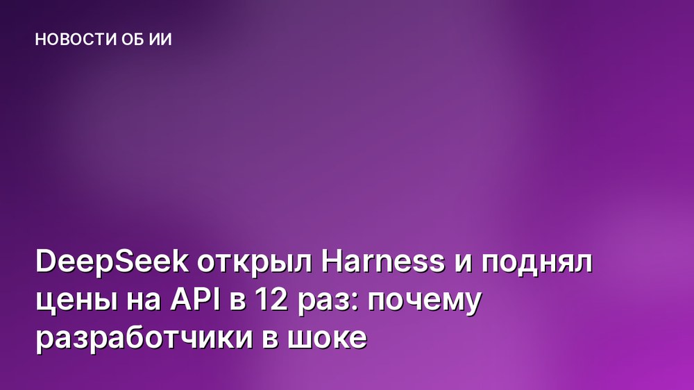DeepSeek открыл Harness и поднял цены на API в 12 раз: почему разработчики в шоке