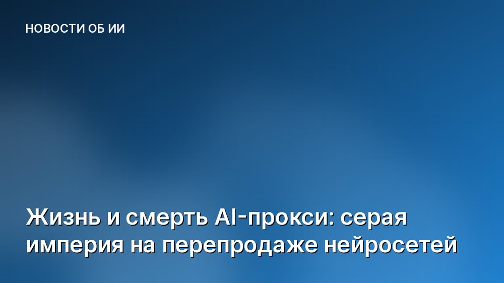 Жизнь и смерть AI-прокси: серая империя на перепродаже нейросетей