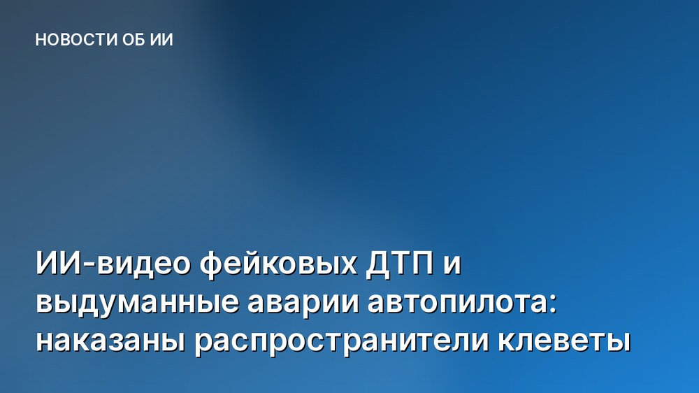 ИИ-видео фейковых ДТП и выдуманные аварии автопилота: наказаны распространители клеветы