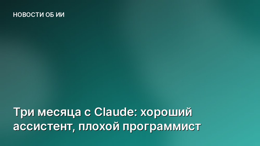 Три месяца с Claude: хороший ассистент, плохой программист