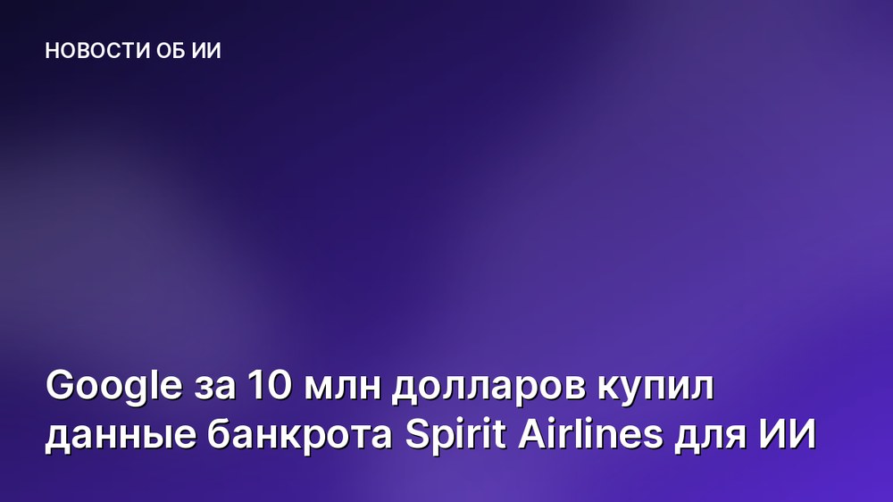 Google за 10 млн долларов купил данные банкрота Spirit Airlines для ИИ