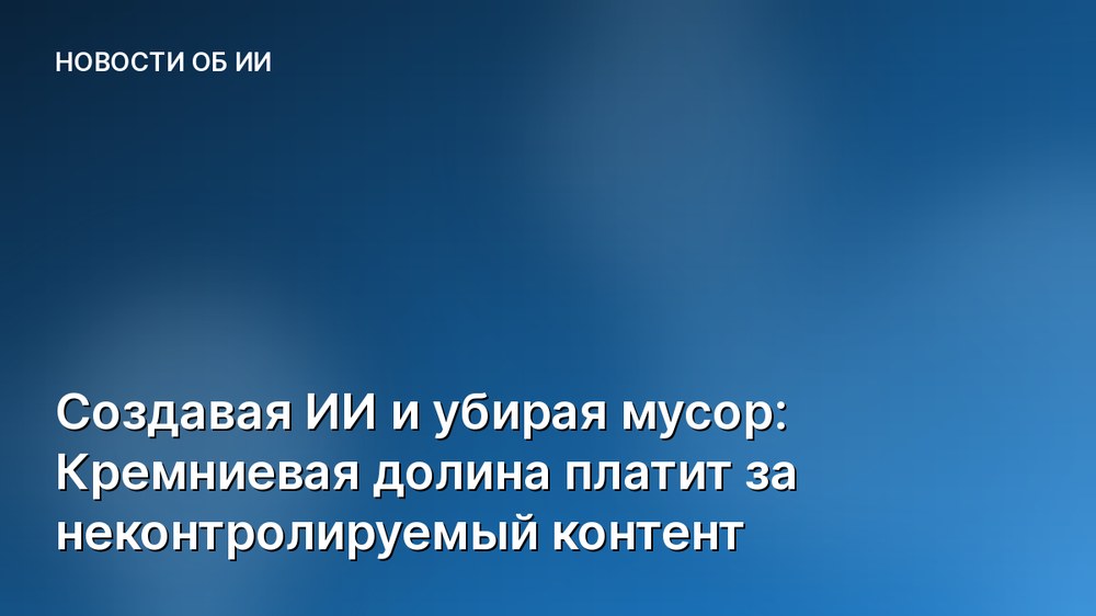 Создавая ИИ и убирая мусор: Кремниевая долина платит за неконтролируемый контент