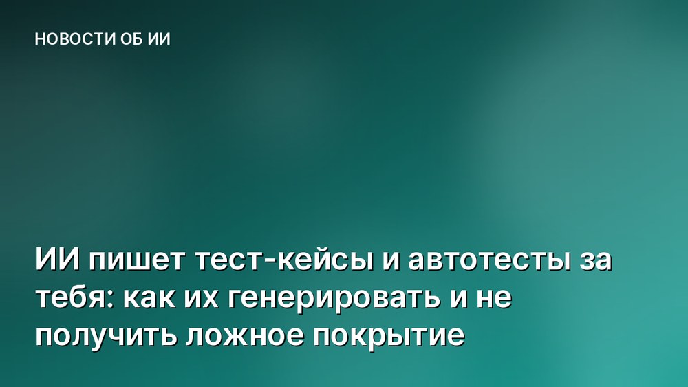 ИИ пишет тест-кейсы и автотесты за тебя: как их генерировать и не получить ложное покрытие