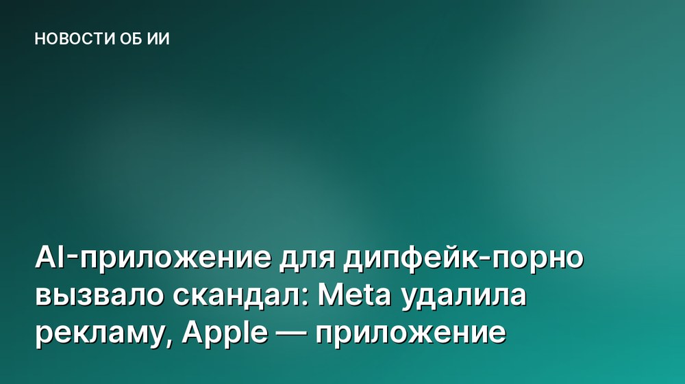 AI-приложение для дипфейк-порно вызвало скандал: Meta удалила рекламу, Apple — приложение