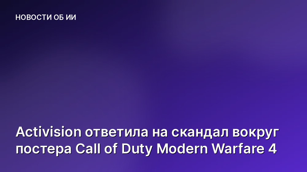 Activision ответила на скандал вокруг постера Call of Duty Modern Warfare 4