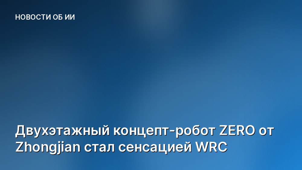 Двухэтажный концепт-робот ZERO от Zhongjian стал сенсацией WRC