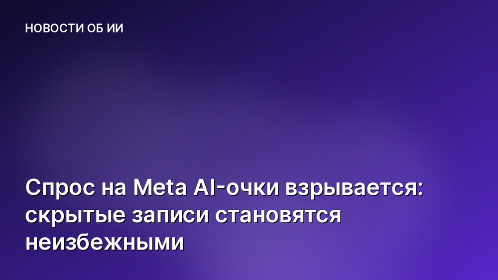 Спрос на Meta AI-очки взрывается: скрытые записи становятся неизбежными