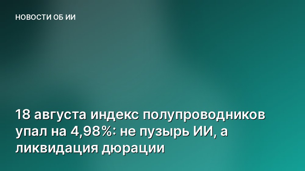 18 августа индекс полупроводников упал на 4,98%: не пузырь ИИ, а ликвидация дюрации