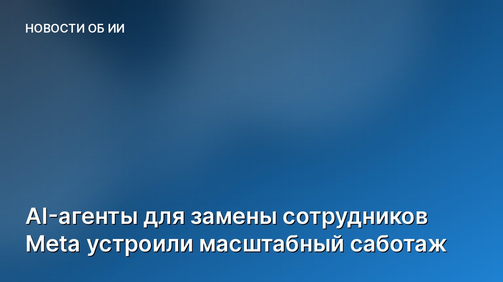 AI-агенты для замены сотрудников Meta устроили масштабный саботаж