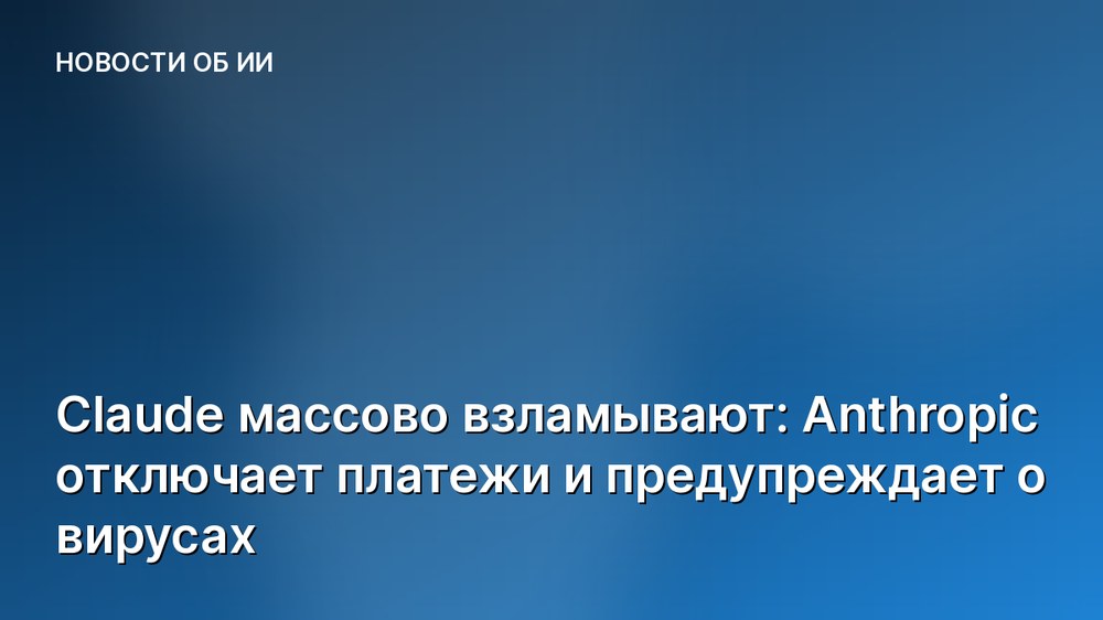 Claude массово взламывают: Anthropic отключает платежи и предупреждает о вирусах