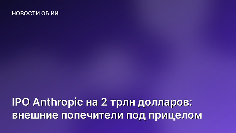 IPO Anthropic на 2 трлн долларов: внешние попечители под прицелом